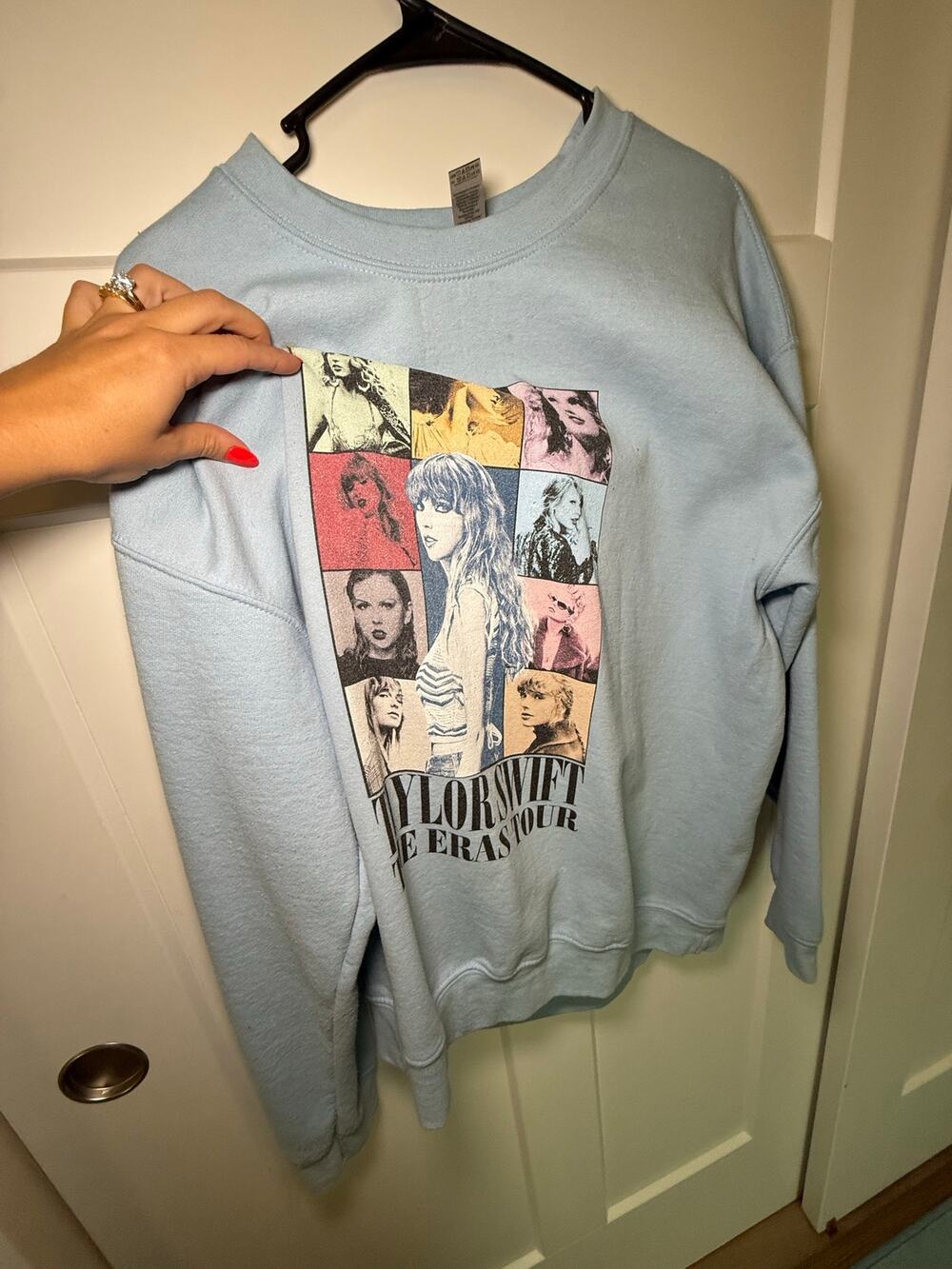 Taylor Swift The Eras Tour Blue Crewneck Sweatshirt Double Sided Graphic